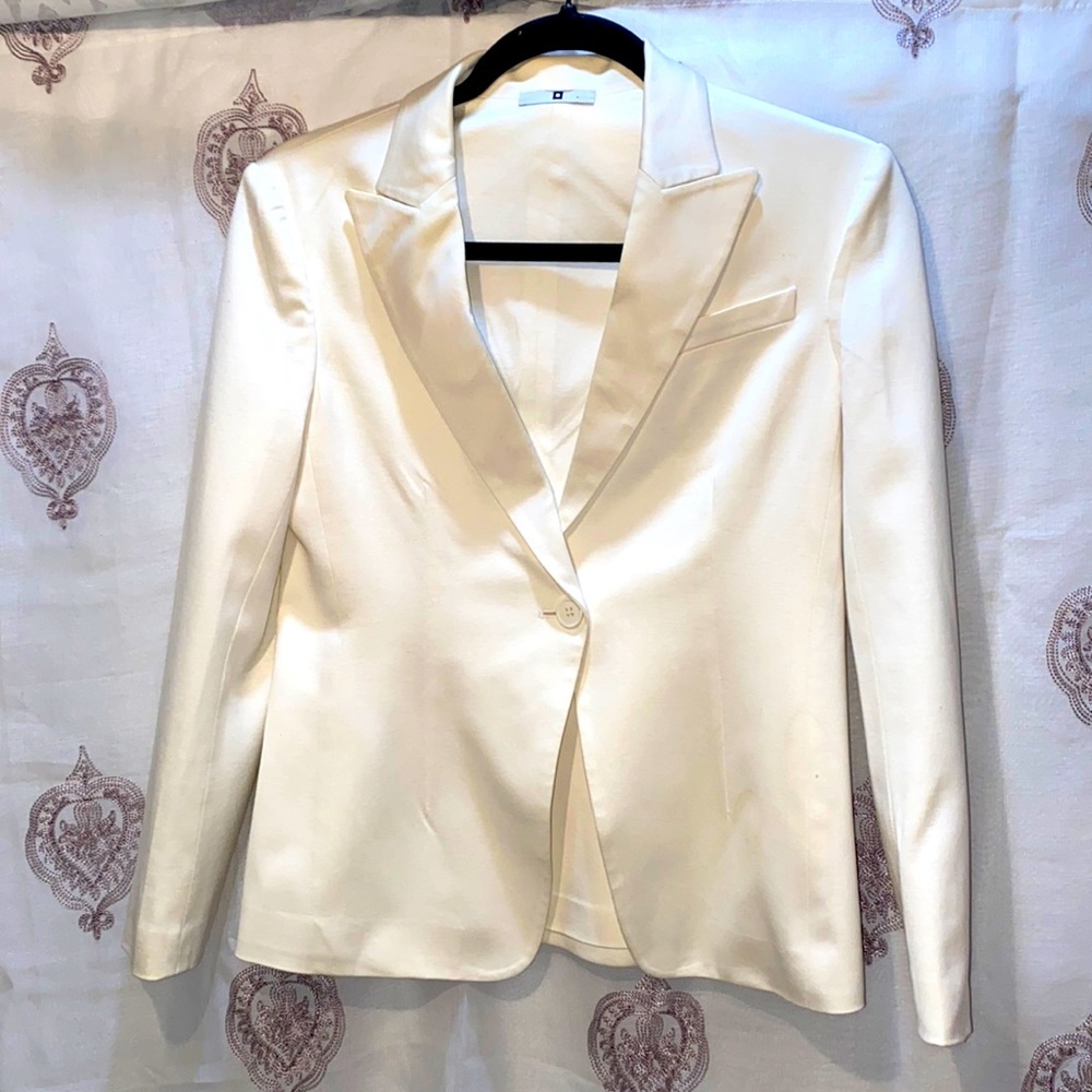 IISLI NEW YORK CREAM COTTON BLAZER SZ M